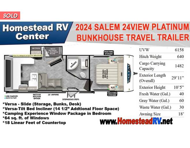 2024 Salem Cruise Lite 24VIEWX Platinum Travel Trailer at Homestead RV Center STOCK# 2191 Photo 3