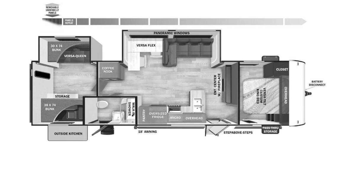 2025 Salem 32BHDSX PLATINUM Travel Trailer at Homestead RV Center STOCK# 2409 Floor plan Layout Photo