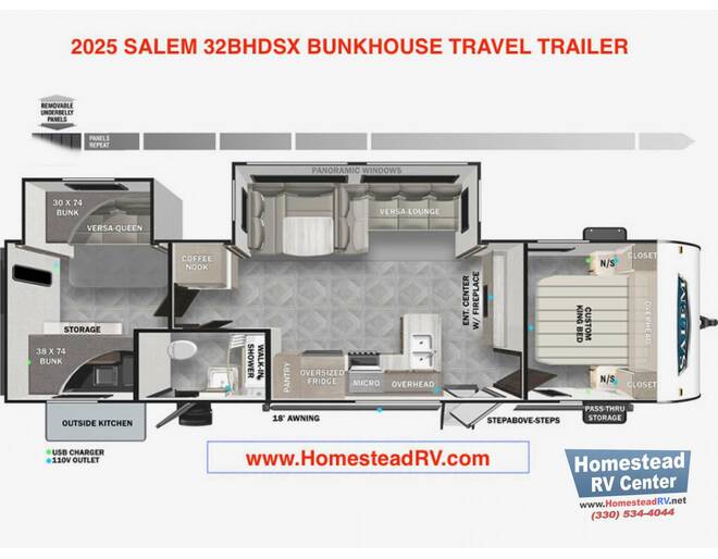 2025 Salem 32BHDSX PLATINUM Travel Trailer at Homestead RV Center STOCK# 2409 Photo 2