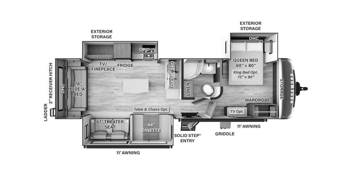 2024 Rockwood Ultra Lite 2906BS Travel Trailer at Homestead RV Center STOCK# 2412 Floor plan Layout Photo