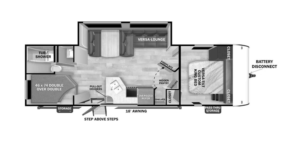 2025 Salem Cruise Lite 26ICE Travel Trailer at Homestead RV Center STOCK# 2414 Floor plan Layout Photo