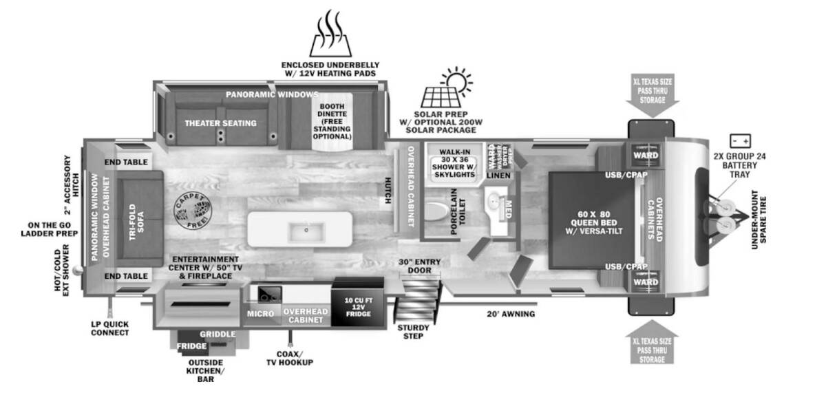 2025 Salem Hemisphere 273RL Travel Trailer at Homestead RV Center STOCK# 2408 Floor plan Layout Photo