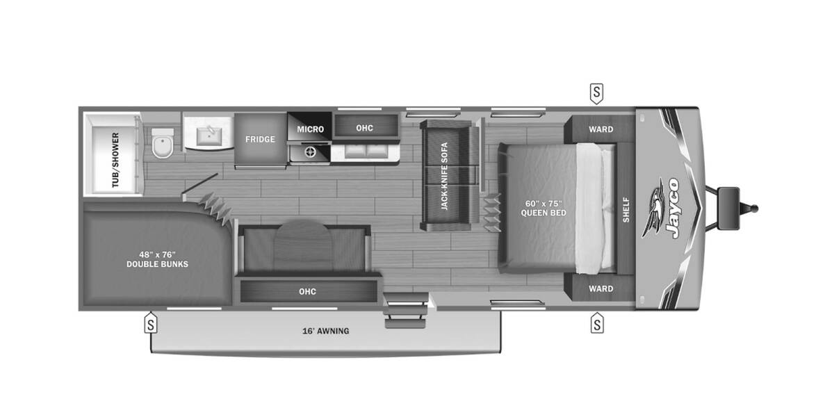 2025 Jayco Jay Flight SLX 260BH Travel Trailer at Homestead RV Center STOCK# 2420 Floor plan Layout Photo