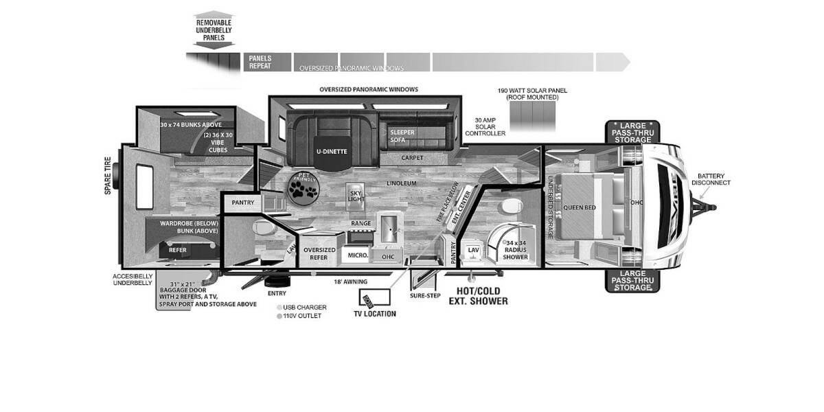 2023 Vibe 32BH Travel Trailer at Homestead RV Center STOCK# 2421 Floor plan Layout Photo