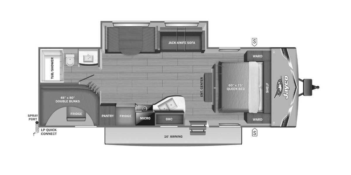 2025 Jayco Jay Flight SLX 261BHS Travel Trailer at Homestead RV Center STOCK# 2422 Floor plan Layout Photo