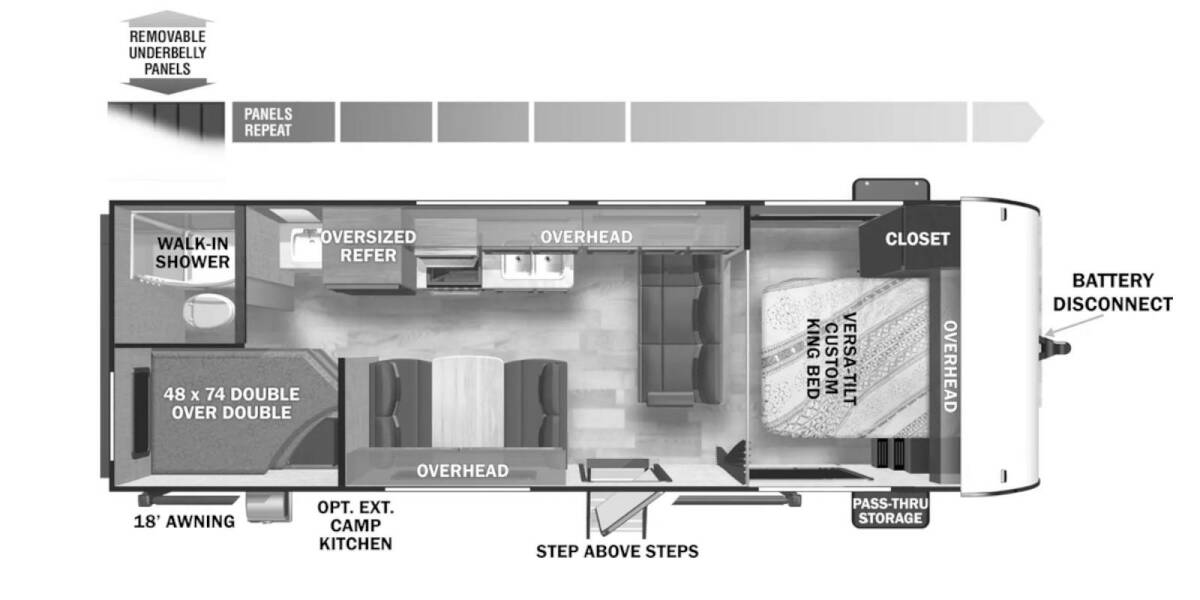 2025 Salem Cruise Lite 261BHXL Travel Trailer at Homestead RV Center STOCK# 2423 Floor plan Layout Photo