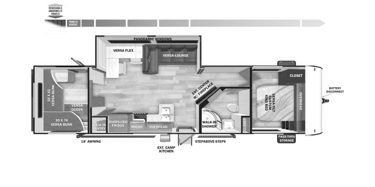 2025 Salem 29VBUDX Platinum Travel Trailer at Homestead RV Center STOCK# 2424 Floor plan Layout Photo