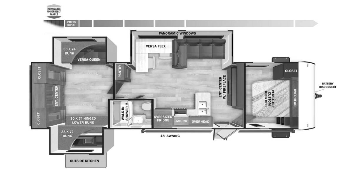 2025 Salem 31KQBTS Travel Trailer at Homestead RV Center STOCK# 2432 Floor plan Layout Photo