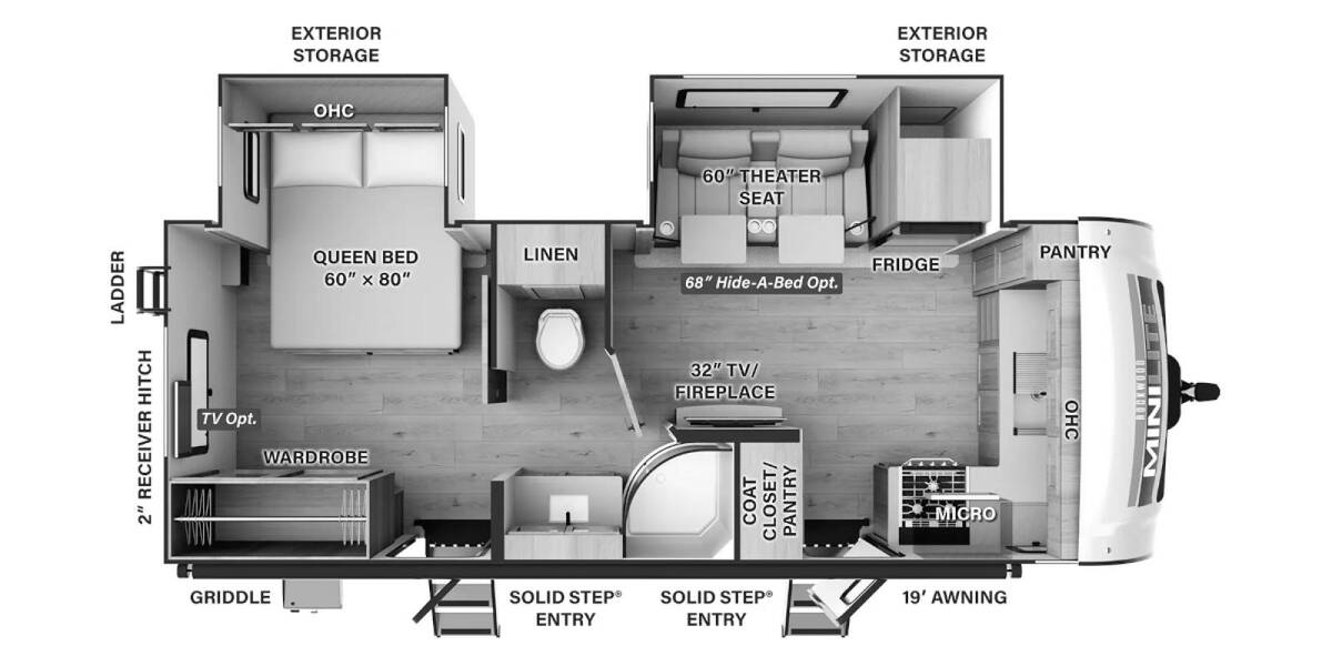 2025 Rockwood Mini Lite 2516S Travel Trailer at Homestead RV Center STOCK# 2375 Floor plan Layout Photo