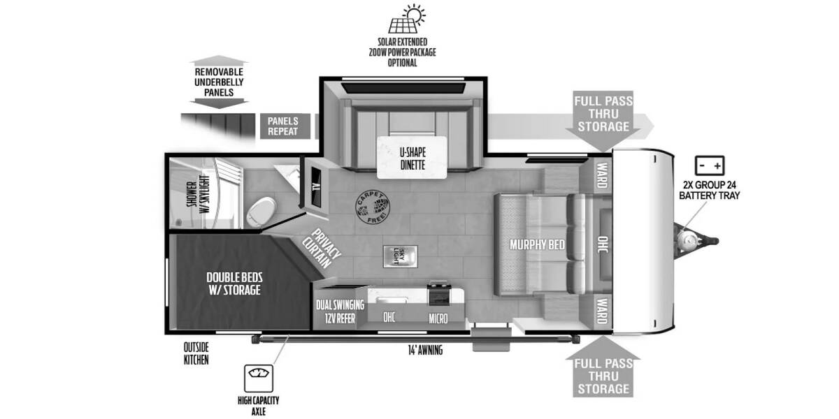 2025 Salem FSX 178BHSK Travel Trailer at Homestead RV Center STOCK# 2371 Floor plan Layout Photo