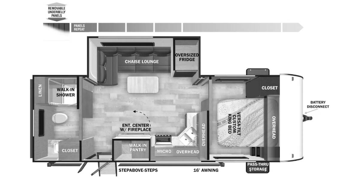 2025 Salem 22RBSX PLATINUM Travel Trailer at Homestead RV Center STOCK# 2438 Floor plan Layout Photo