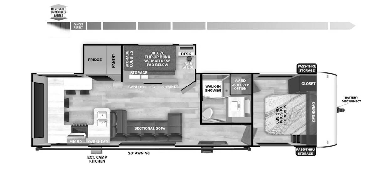 2025 Salem 29VIEWX Platinum Travel Trailer at Homestead RV Center STOCK# 2439 Floor plan Layout Photo