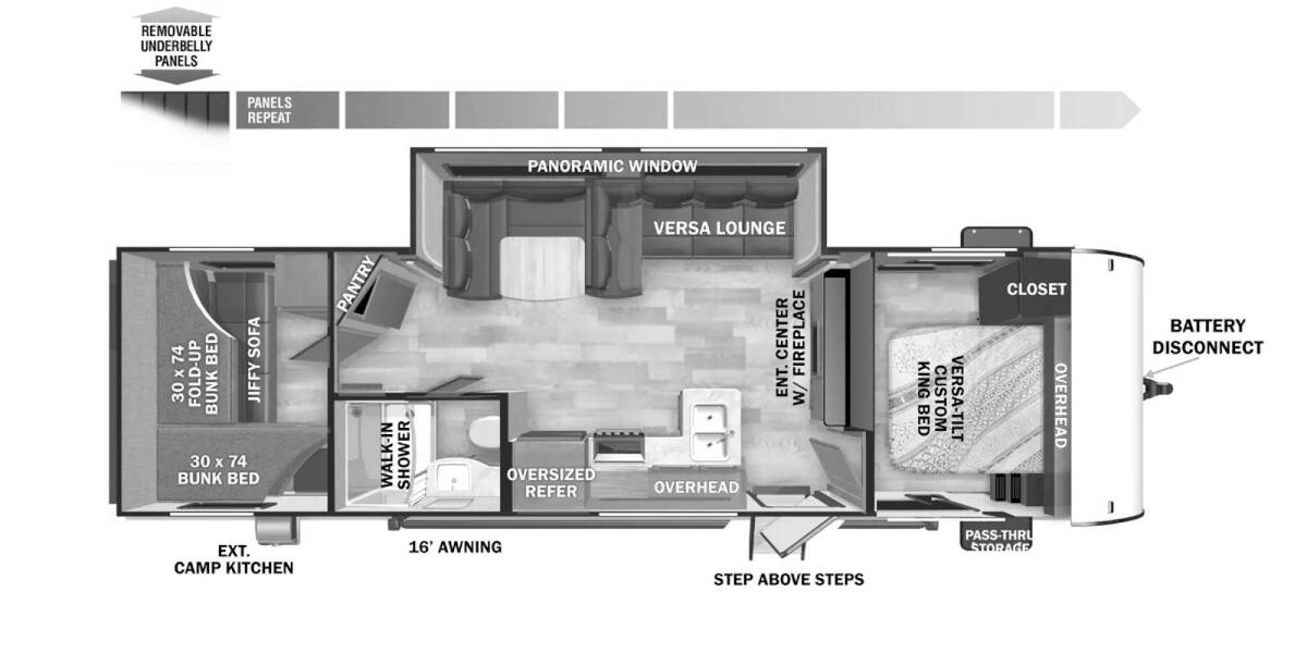 2025 Salem Cruise Lite 273QBXLX Platinum Travel Trailer at Homestead RV Center STOCK# 2441 Floor plan Layout Photo