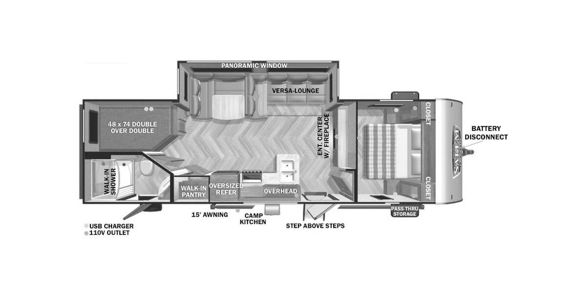 2022 Salem Cruise Lite 263BHXL Travel Trailer at Homestead RV Center STOCK# 2444 Floor plan Layout Photo