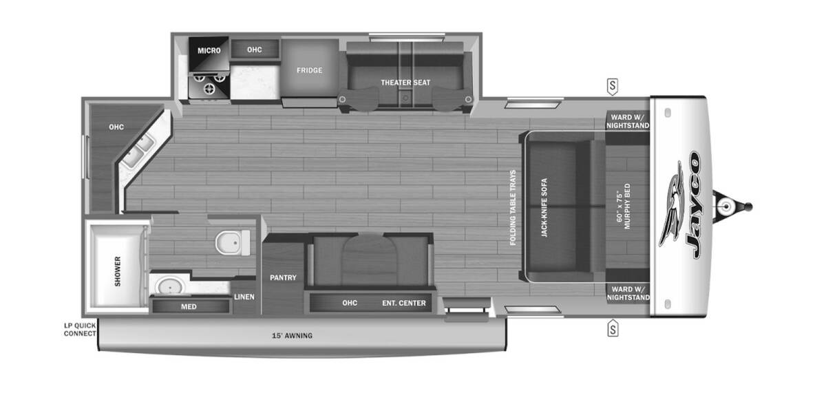 2025 Jayco Jay Feather 21MML Travel Trailer at Homestead RV Center STOCK# 2446 Floor plan Layout Photo