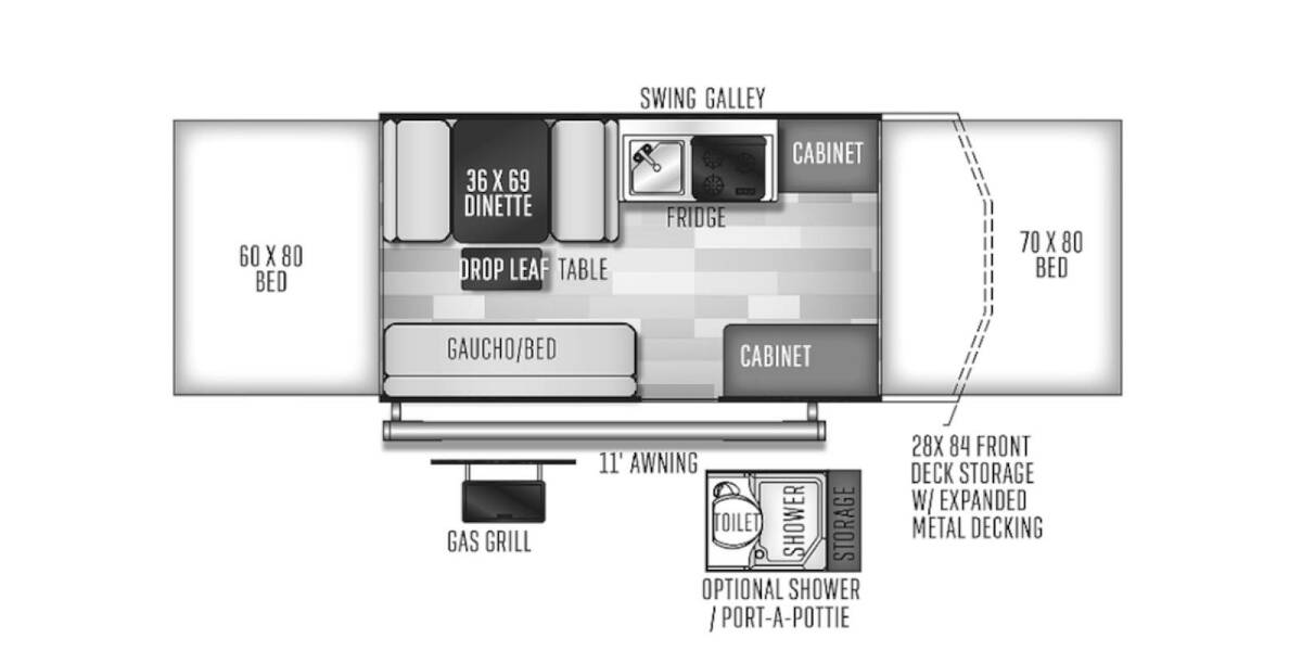 2018 Rockwood Extreme Sports Package 2280BHESP Folding at Homestead RV Center STOCK# 2447 Floor plan Layout Photo