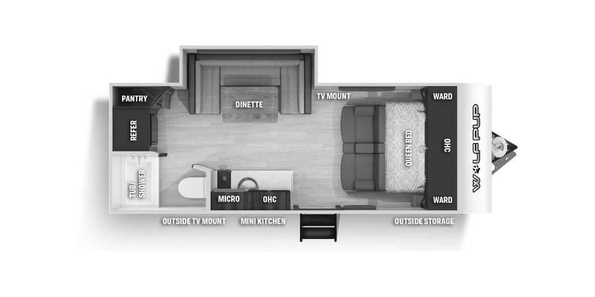 2021 Cherokee Wolf Pup 16PF Travel Trailer at Homestead RV Center STOCK# 2449 Floor plan Layout Photo