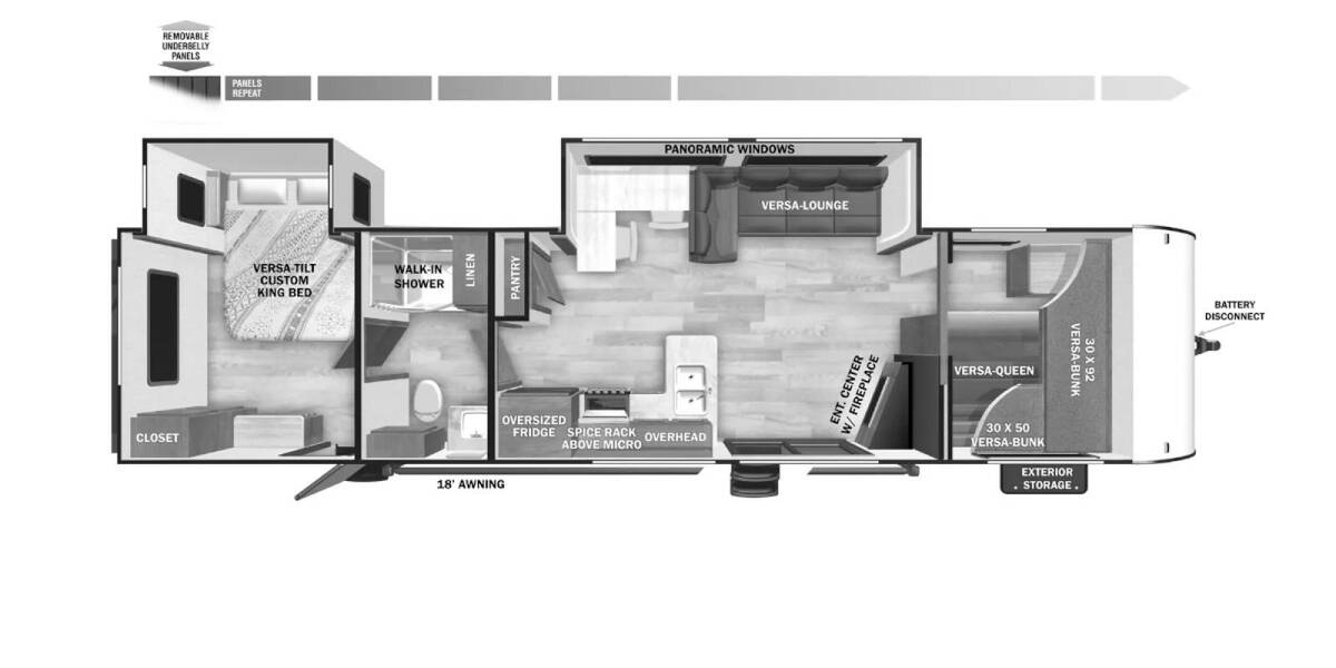 2025 Salem 36VBDS Travel Trailer at Homestead RV Center STOCK# 2453 Floor plan Layout Photo