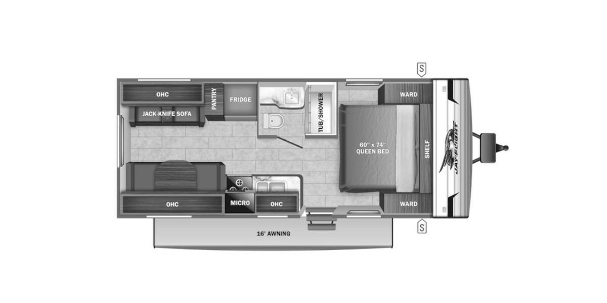 2022 Jayco Jay Flight SLX 8 212QB Travel Trailer at Homestead RV Center STOCK# 2457 Floor plan Layout Photo