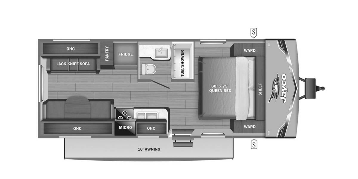 2025 Jayco Jay Flight SLX 210QB Travel Trailer at Homestead RV Center STOCK# 2458 Floor plan Layout Photo