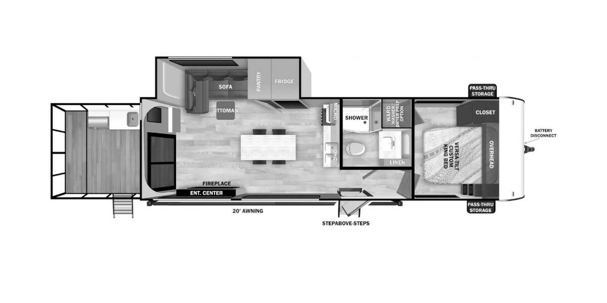 2025 Salem 32VERANDA Travel Trailer at Homestead RV Center STOCK# 2462 Floor plan Layout Photo