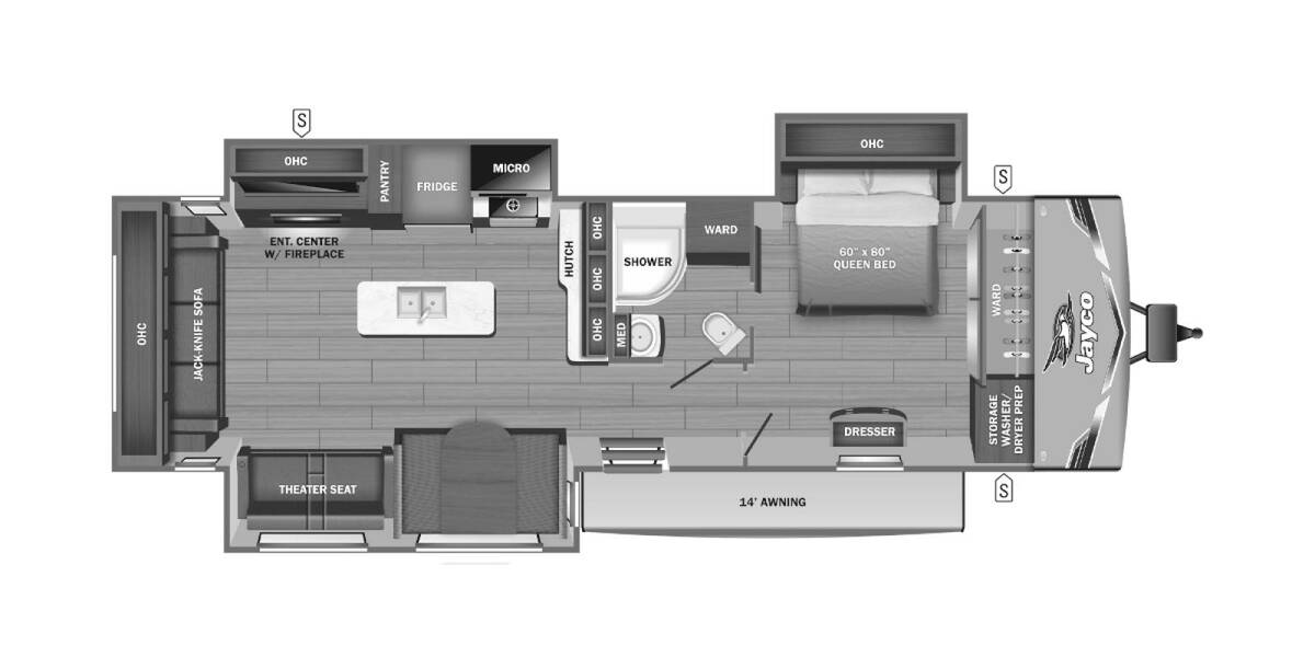 2025 Jayco Jay Flight 334RTS Travel Trailer at Homestead RV Center STOCK# 2463 Floor plan Layout Photo