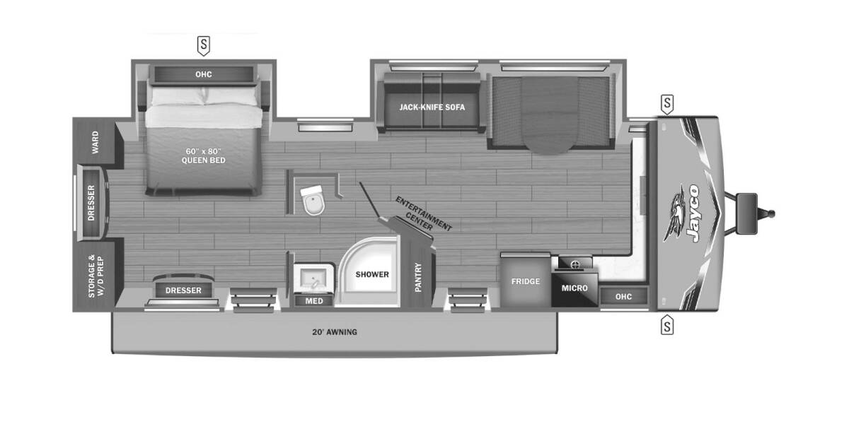 2025 Jayco Jay Flight SLX 280FKS Travel Trailer at Homestead RV Center STOCK# 2468 Floor plan Layout Photo