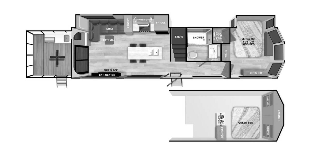 2025 Salem Grand Villa Destination Trailer 42VERANDA Travel Trailer at Homestead RV Center STOCK# 2471 Floor plan Layout Photo