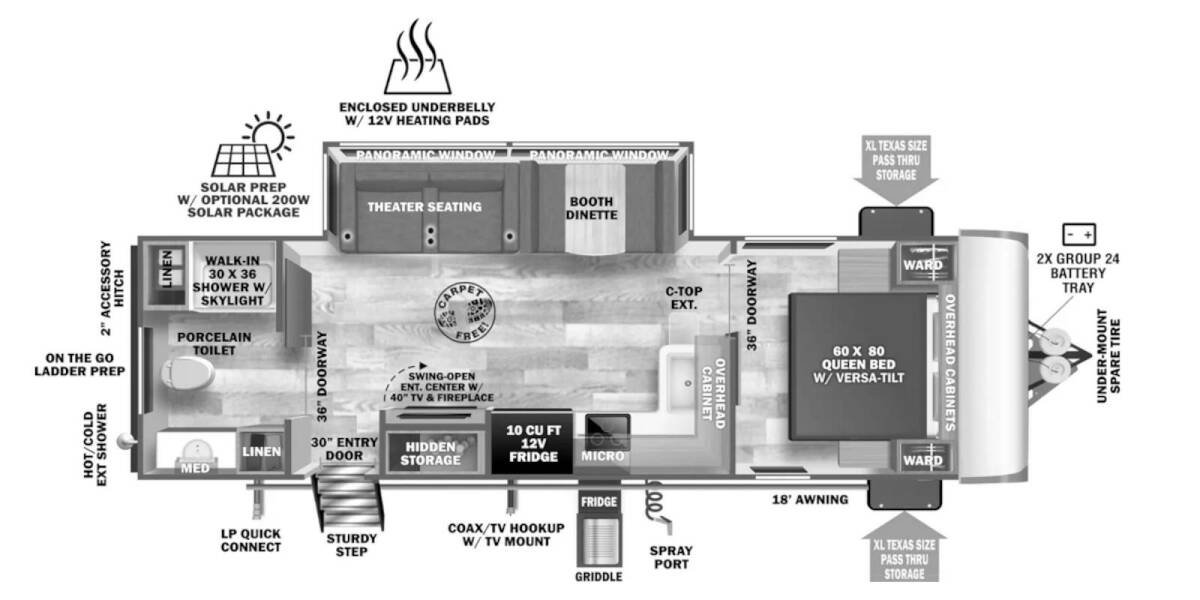 2025 Salem Hemisphere Hyper-Lyte 25RBHL Travel Trailer at Homestead RV Center STOCK# 2476 Floor plan Layout Photo