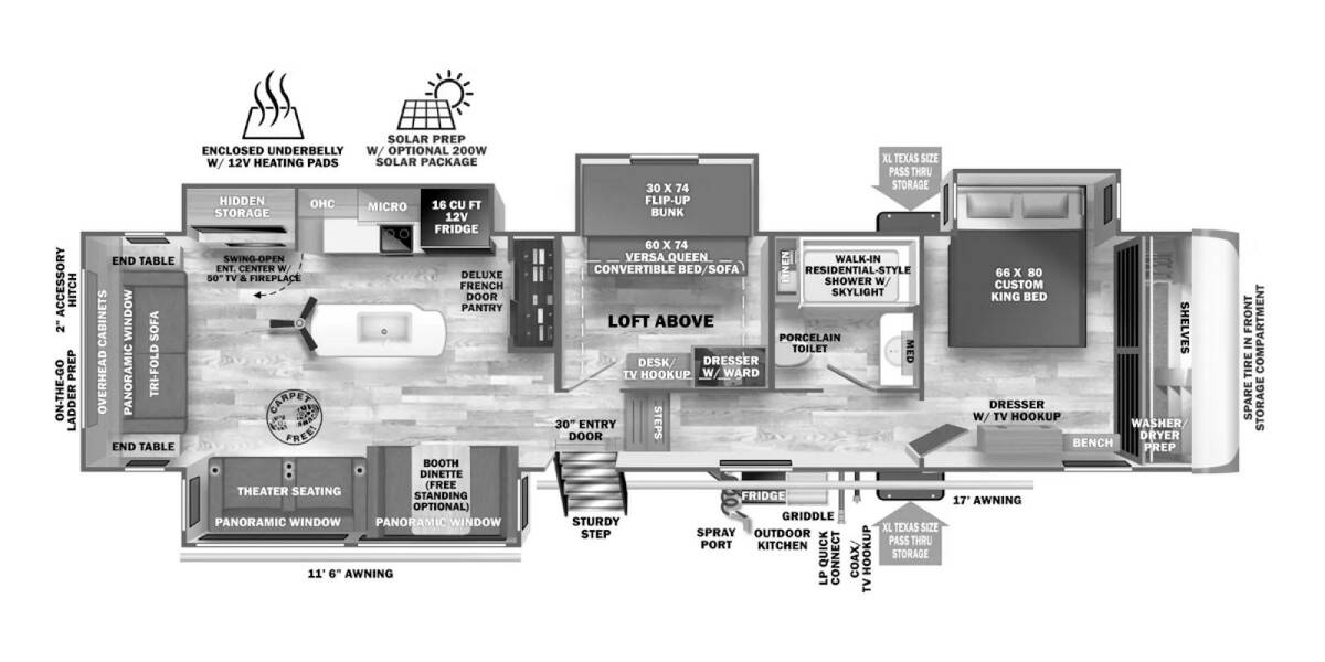 2025 Salem Hemisphere 369BL Fifth Wheel at Homestead RV Center STOCK# 2477 Floor plan Layout Photo