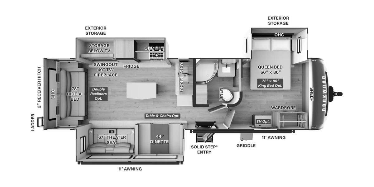 2025 Rockwood Ultra Lite 2906BS Travel Trailer at Homestead RV Center STOCK# 2480 Floor plan Layout Photo