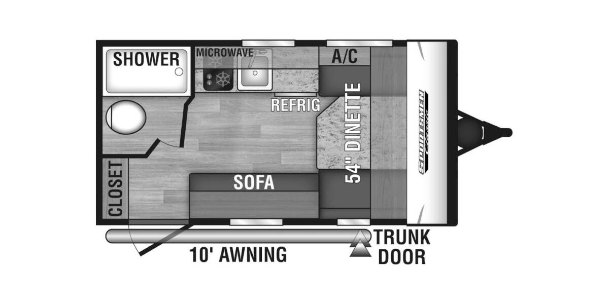 2024 KZ Sportsmen Classic 130RB Travel Trailer at Homestead RV Center STOCK# 2485 Floor plan Layout Photo